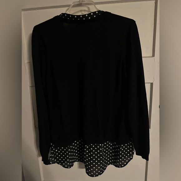 Adrianna Papell Black and White Polka Dot Blouse - Picture 5 of 5